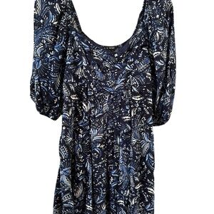 As U Wish Navy‎ and White Floral Dress